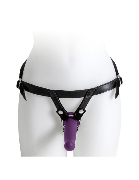 VIRGITE  UNIVERSAL HARNESS WITH PURPLE DILDO SIZE M PURPLE