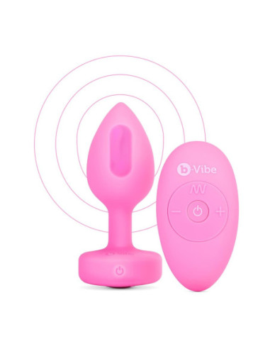 VIBRATING HEART SHAPE JEWEL PLUG SM PINK
