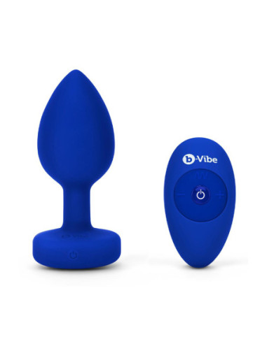 B-VIBE VIBRATING JEWEL PLUG L/XL NAVY