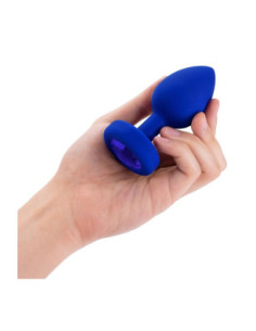 B-VIBE VIBRATING JEWEL PLUG L/XL NAVY 2
