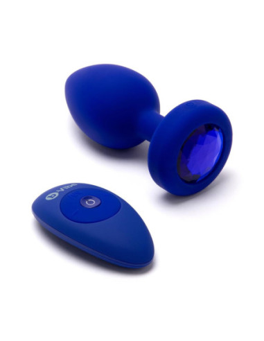 B-VIBE VIBRATING JEWEL PLUG L/XL NAVY