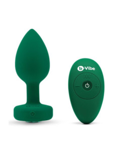 B-VIBE VIBRATING JEWEL PLUG M/L EMERALD GREEN