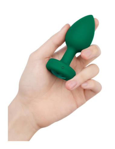 B-VIBE VIBRATING JEWEL PLUG M/L EMERALD GREEN