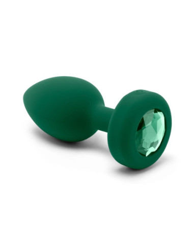 B-VIBE VIBRATING JEWEL PLUG M/L EMERALD GREEN
