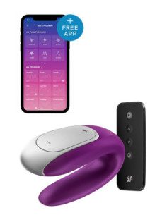 SATISFYER DOUBLE FUN CONNECT APP VIOLET