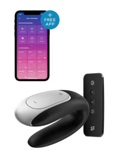 SATISFYER DOUBLE FUN CONNECT APP BLACK