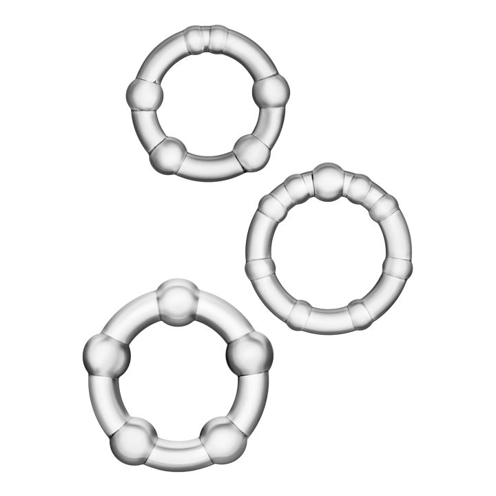 STAY HARD BEADED COCKRINGS CLEAR