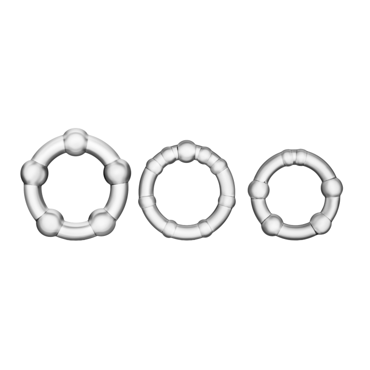 STAY HARD BEADED COCKRINGS CLEAR