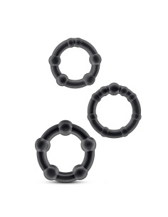 STAY HARD BEADED COCKRINGS BLACK