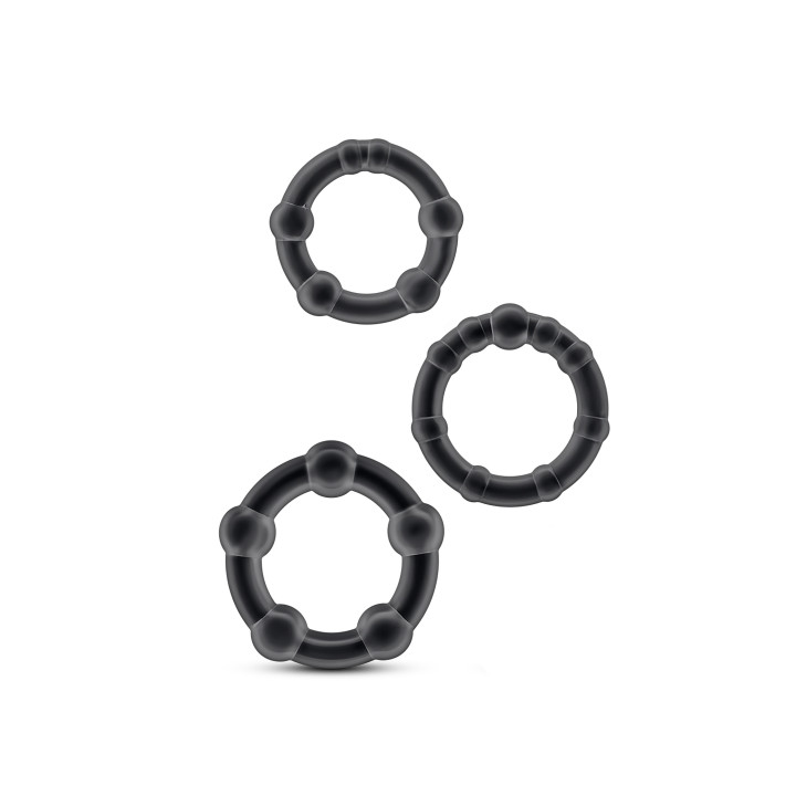 STAY HARD BEADED COCKRINGS BLACK