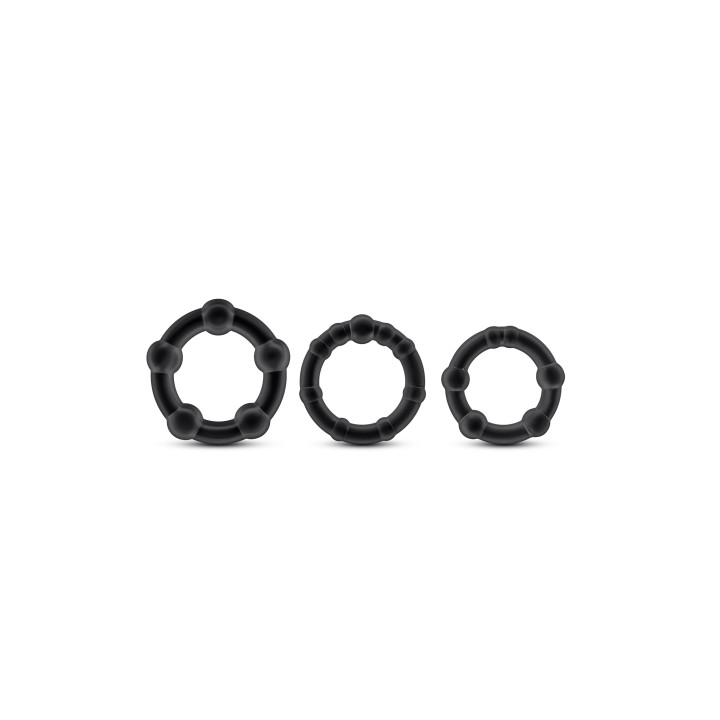 STAY HARD BEADED COCKRINGS BLACK